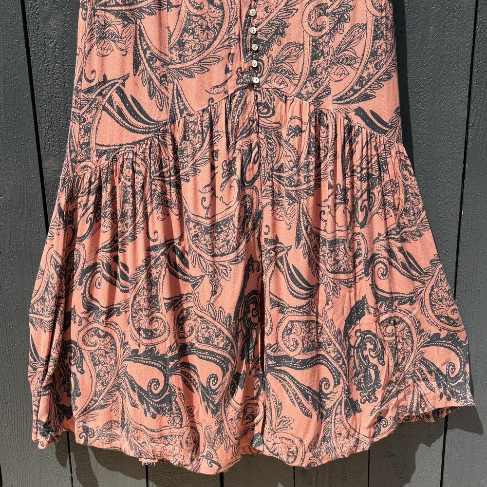 Free People Smooth Sailing Maxi Skirt 12 Boho Paisley Indie Whimsigoth Festival - Picture 4 of 8